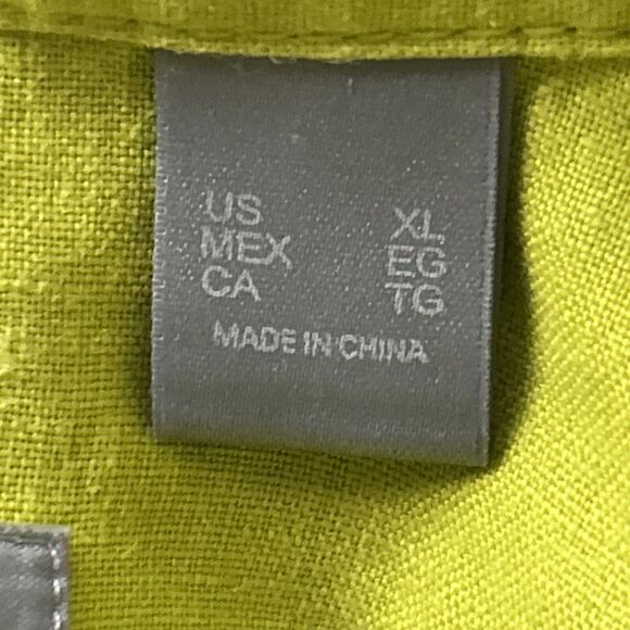 Liz Claiborne Women’s XL Chartreuse Button Up Top Long Sleeve - Picture 7 of 13